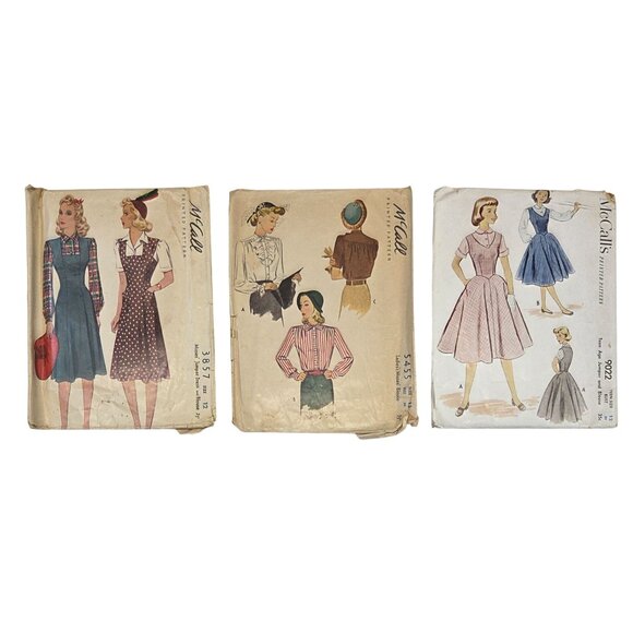 Vintage McCalls Sewing Patterns 50s-60s Mid Century Fashion Size 12 Cut Complete - Picture 1 of 7